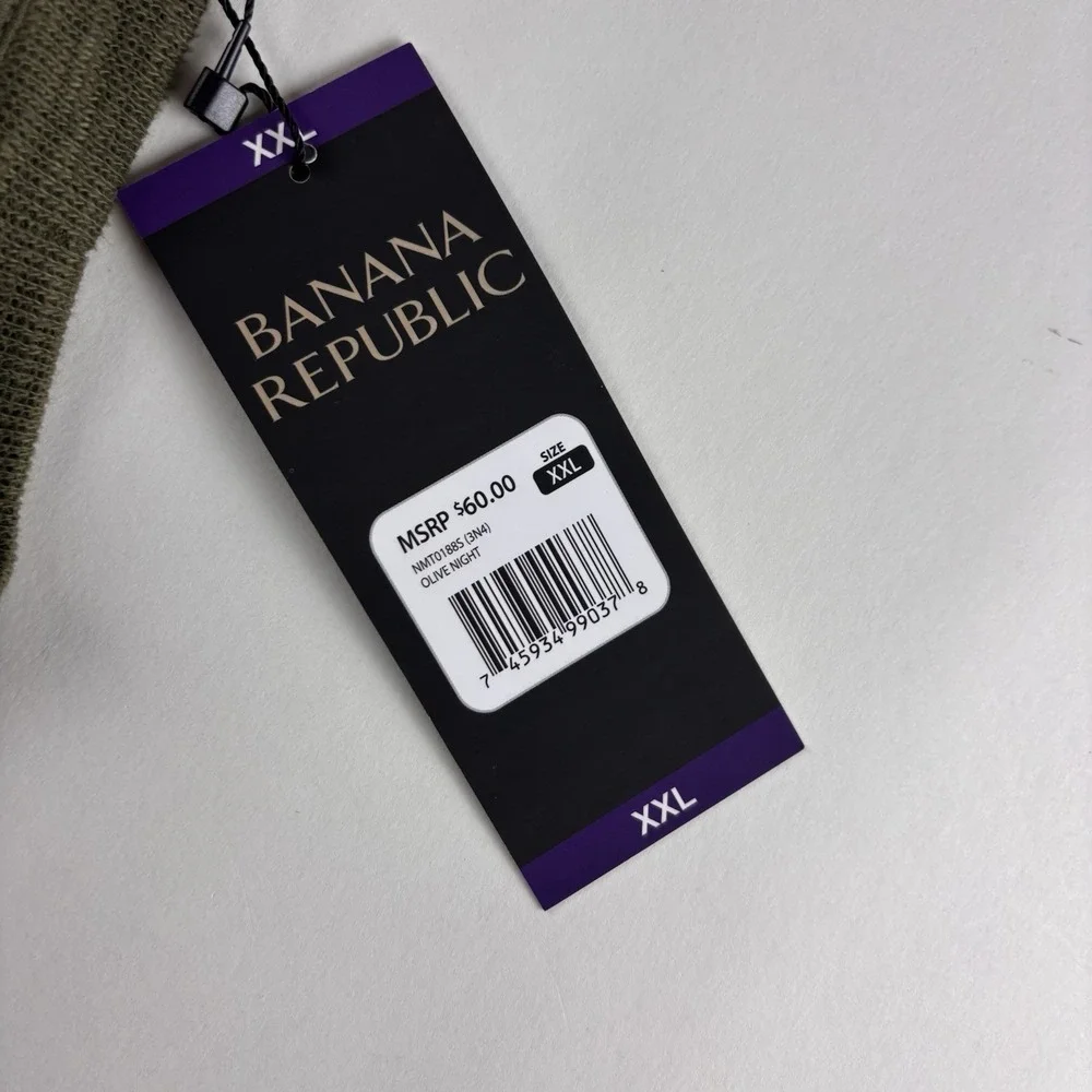 New Banana Republic Double‎ Knit Mens XXL Long Sleeve Cotton Polyester Soft NWT